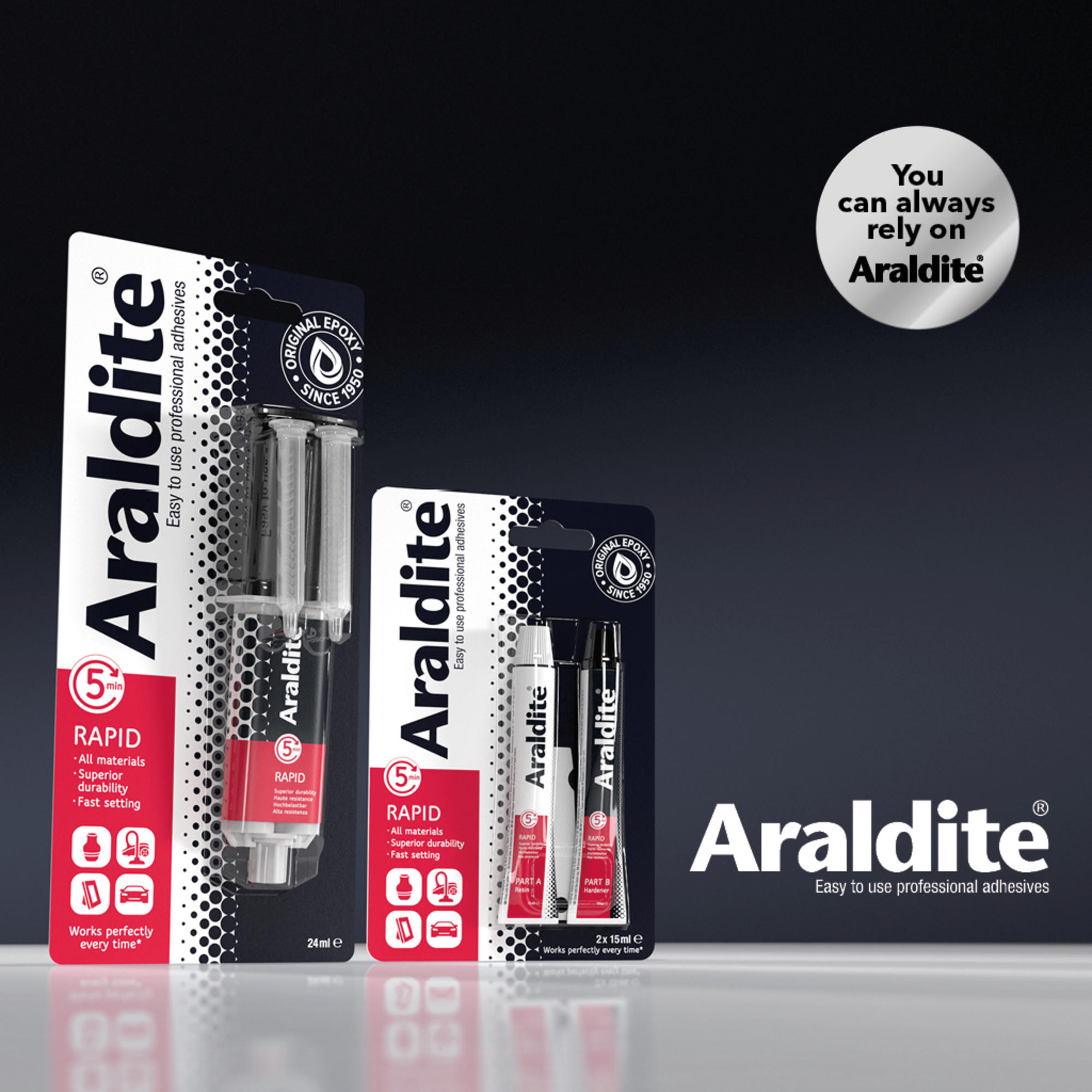 Araldite 5 mimutes Rapid Steel High Performance Epoxy Adhesive ( 2 x 15ml )